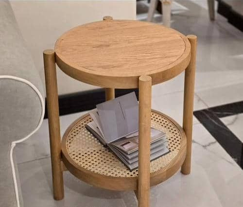 میز لپ تاپ و میز عسلی حصیری و شیشه ای